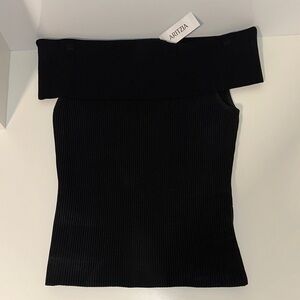 Aritzia Elegant Black Knit Top
